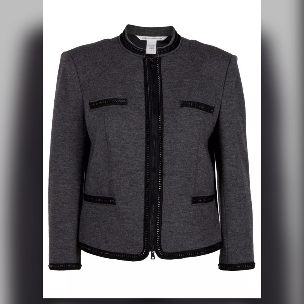 DVF Diane von Furstenberg Roccoco Gray Jacket
